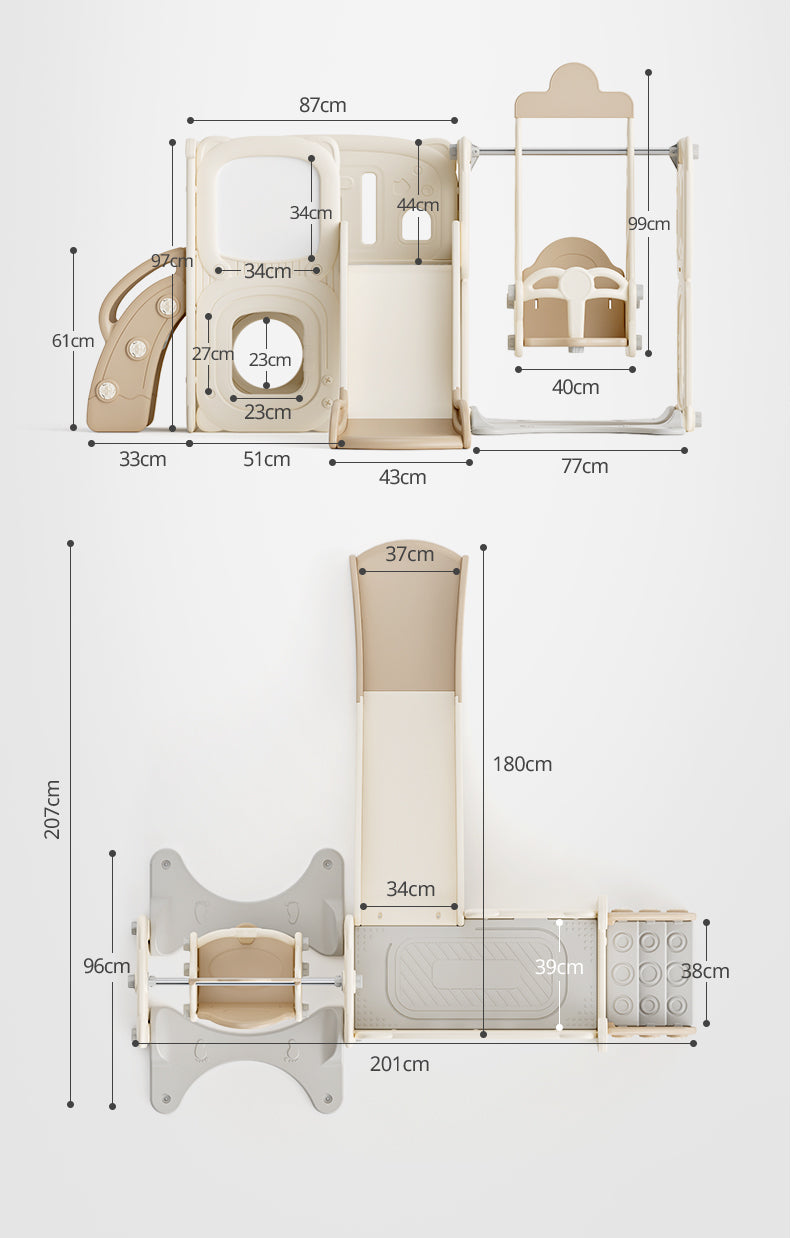 Multi activity kids swing and slide play set