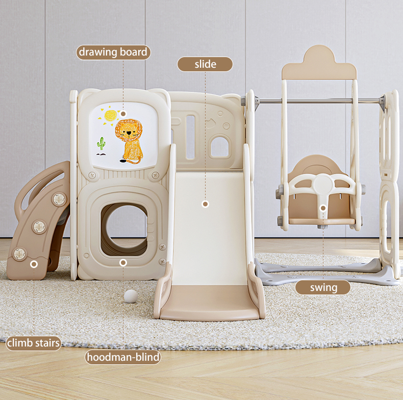 Multi activity kids swing and slide play set